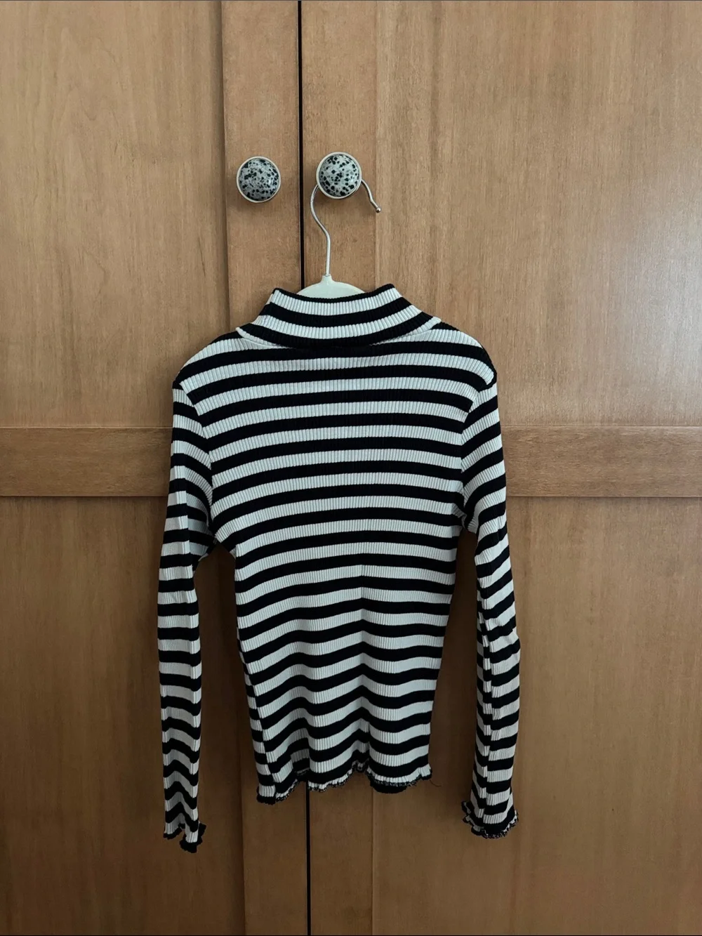 MNG Girls Black & White Ribbed Turtleneck 7-8